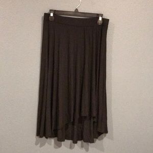 Black midi high-low skirt